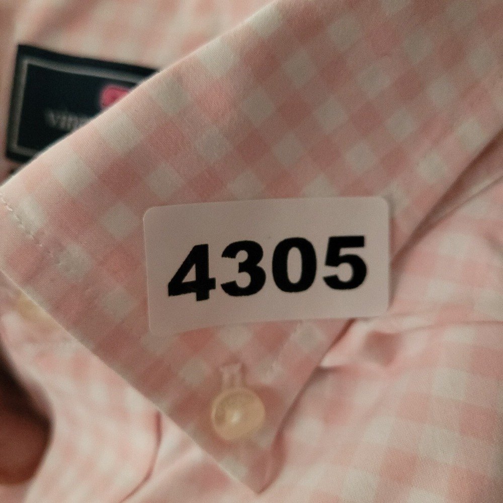 Vineyard Vines Performance Murray‎ Shirt Mens Large Pink Gingham Nylon Classic - Picture 9 of 9